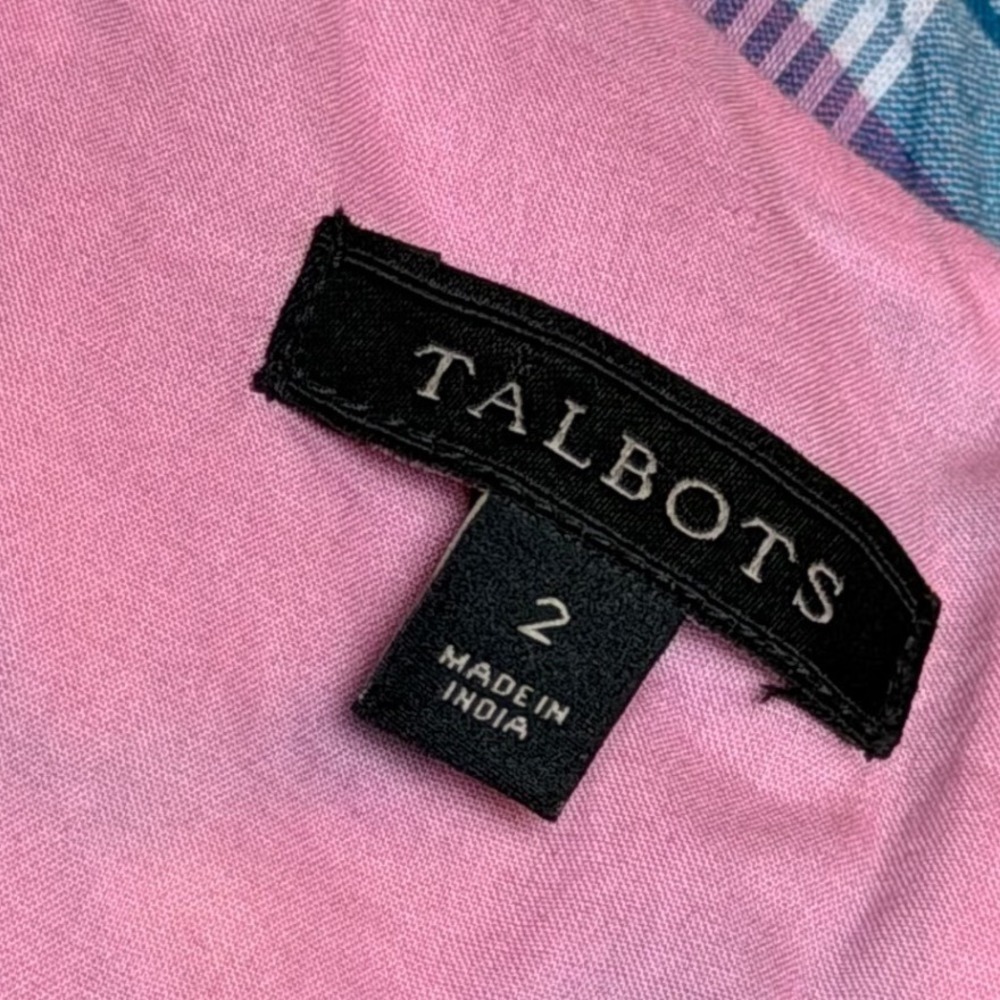 Talbots Madras Patchwork Plaid Shift Dress Size 2 Preppy Cotton - Picture 11 of 15